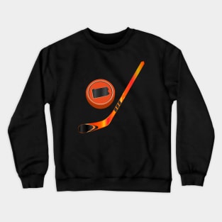 NHL - PA Orange Black Stick and Puck Crewneck Sweatshirt